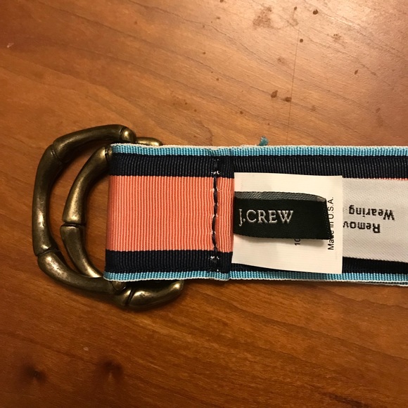 J. Crew - Coral and navy stripe belt. - Picture 2 of 4
